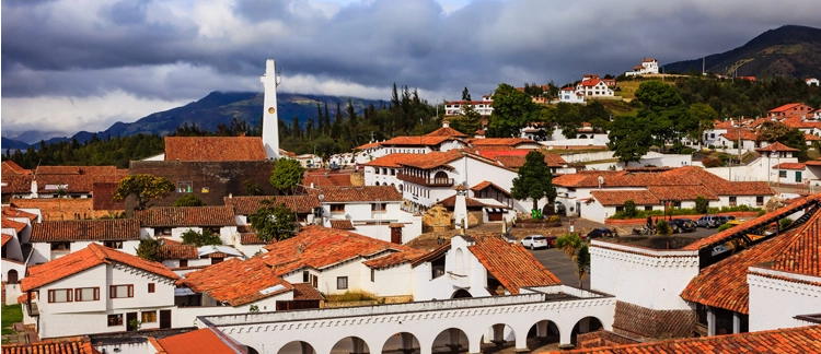 Colonial rooftops of Guatavita historic town