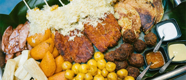 Traditional Colombian tasting platter