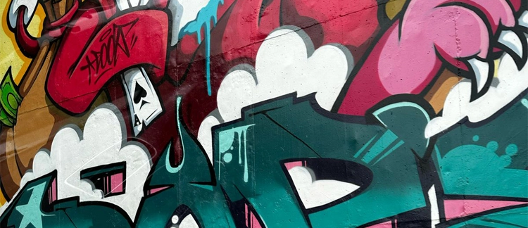 Close-up of a graffiti piece in Bogotá