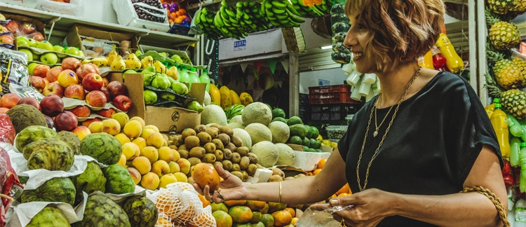 Exotic fruit stand at Paloquemao Market